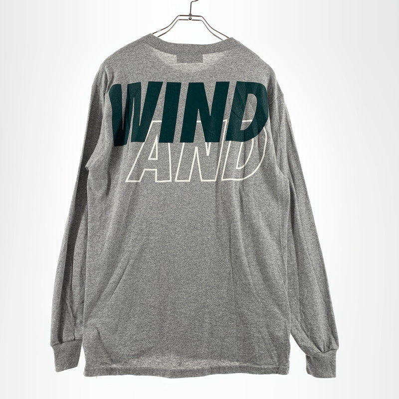 【中古品】【メンズ】 WINDANDSEA ウィンダンシー LOGO L/S TEE WDS-SEA-04 ロゴ ロングスリーブ Tシャツ 長袖 トップス 142-260703-yo-13-tei サイズ：M カラー：グレー 万代Net店