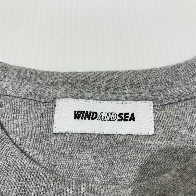 【中古品】【メンズ】 WINDANDSEA ウィンダンシー LOGO L/S TEE WDS-SEA-04 ロゴ ロングスリーブ Tシャツ 長袖 トップス 142-260703-yo-13-tei サイズ：M カラー：グレー 万代Net店