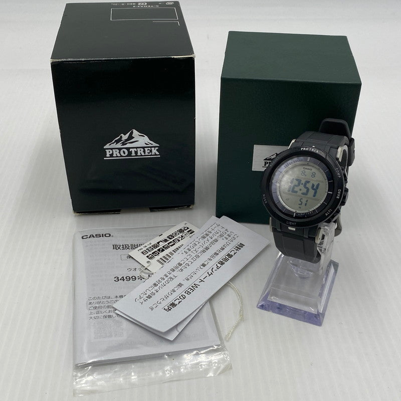 【中古品】【メンズ】 CASIO カシオ CLIMBER LINE PROTREK DEGITAL MODEL PRG-30-1JF クライマーライン プロトレック デジタル モデル クォーツ 腕時計 197-260808-yo-06-tei カラー：ブラック 万代Net店