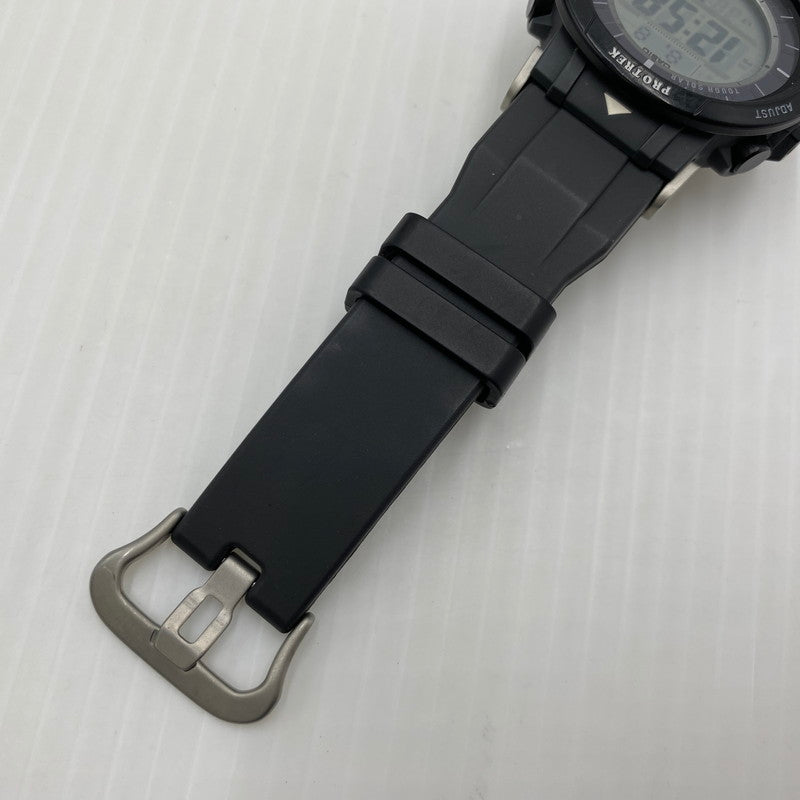 【中古品】【メンズ】 CASIO カシオ CLIMBER LINE PROTREK DEGITAL MODEL PRG-30-1JF クライマーライン プロトレック デジタル モデル クォーツ 腕時計 197-260808-yo-06-tei カラー：ブラック 万代Net店