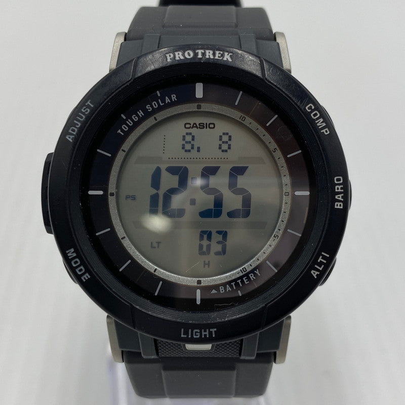 【中古品】【メンズ】 CASIO カシオ CLIMBER LINE PROTREK DEGITAL MODEL PRG-30-1JF クライマーライン プロトレック デジタル モデル クォーツ 腕時計 197-260808-yo-06-tei カラー：ブラック 万代Net店