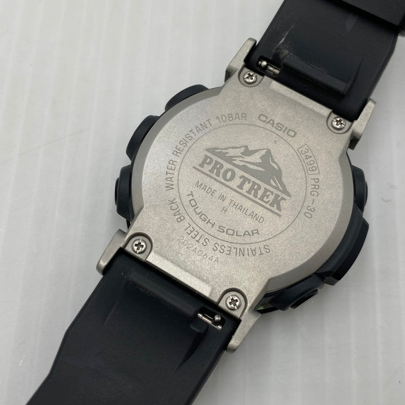 【中古品】【メンズ】 CASIO カシオ CLIMBER LINE PROTREK DEGITAL MODEL PRG-30-1JF クライマーライン プロトレック デジタル モデル クォーツ 腕時計 197-260808-yo-06-tei カラー：ブラック 万代Net店