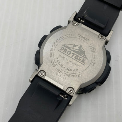 【中古品】【メンズ】 CASIO カシオ CLIMBER LINE PROTREK DEGITAL MODEL PRG-30-1JF クライマーライン プロトレック デジタル モデル クォーツ 腕時計 197-260808-yo-06-tei カラー：ブラック 万代Net店