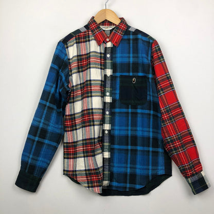 【中古品】【メンズ】 A BATHING APE アベイシングエイプ PATCHWORK L/S CHACK SHIRT パッチワーク ロングスリーブ チェック シャツ 長袖 トップス 142-250924-ks-13-fuz サイズ：L カラー：マルチカラー 万代Net店