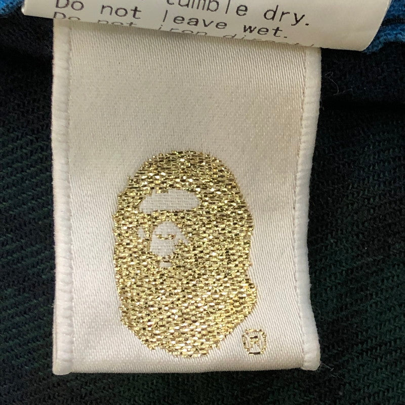 【中古品】【メンズ】 A BATHING APE アベイシングエイプ PATCHWORK L/S CHACK SHIRT パッチワーク ロングスリーブ チェック シャツ 長袖 トップス 142-250924-ks-13-fuz サイズ：L カラー：マルチカラー 万代Net店