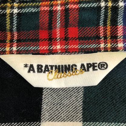 【中古品】【メンズ】 A BATHING APE アベイシングエイプ PATCHWORK L/S CHACK SHIRT パッチワーク ロングスリーブ チェック シャツ 長袖 トップス 142-250924-ks-13-fuz サイズ：L カラー：マルチカラー 万代Net店