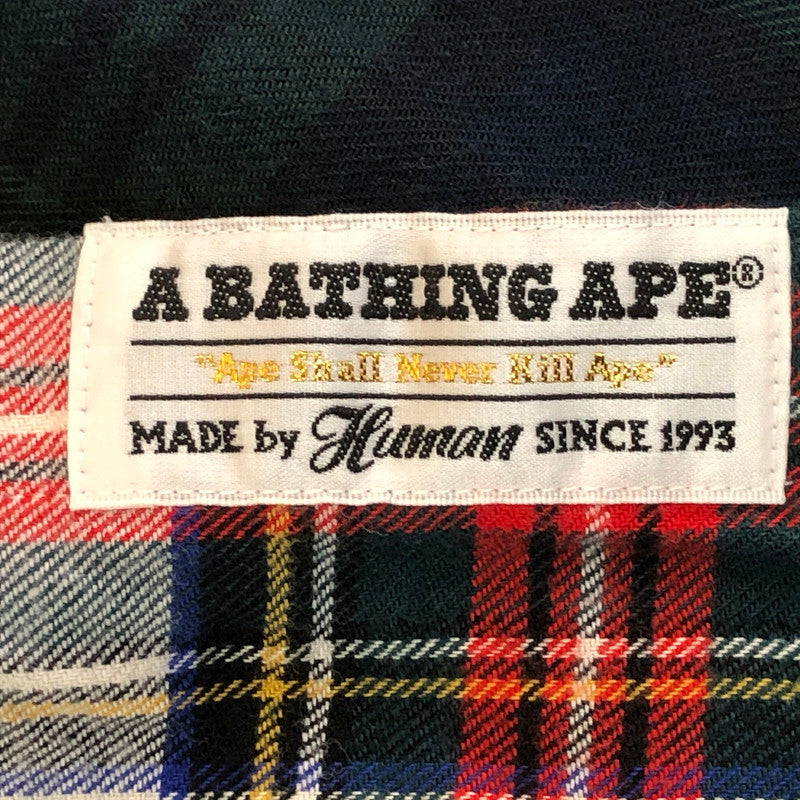 【中古品】【メンズ】 A BATHING APE アベイシングエイプ PATCHWORK L/S CHACK SHIRT パッチワーク ロングスリーブ チェック シャツ 長袖 トップス 142-250924-ks-13-fuz サイズ：L カラー：マルチカラー 万代Net店