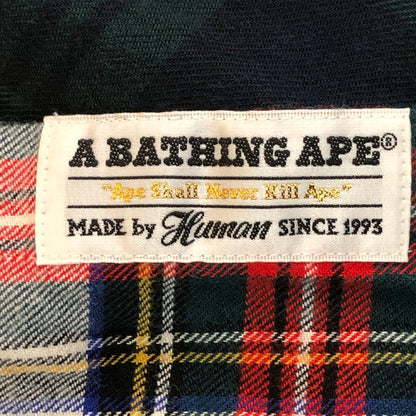 【中古品】【メンズ】 A BATHING APE アベイシングエイプ PATCHWORK L/S CHACK SHIRT パッチワーク ロングスリーブ チェック シャツ 長袖 トップス 142-250924-ks-13-fuz サイズ：L カラー：マルチカラー 万代Net店