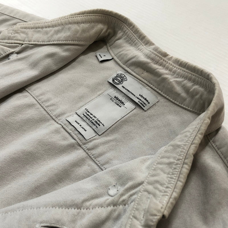 【中古品】【メンズ】 VISVIM ビズビム COTTON BD L/S SHIRT 0114105011004 コットン ビーディ ロングスリーブ シャツ 長袖 トップス 140-260702-sa-08-tei サイズ：1 カラー：グレー系 万代Net店