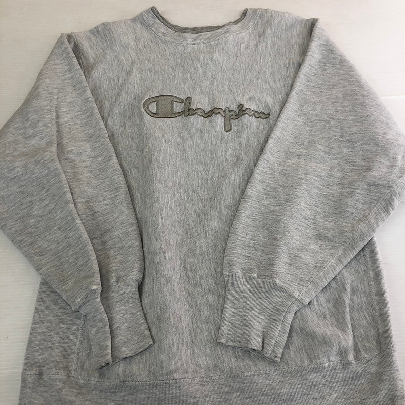 【中古品】【メンズ】 Champion チャンピオン 90's REVERSE WEAVE LOGO SWEAT 27102-3012 90年代 リバースウィーブ ロゴ スウェット トップス トレーナー 145-250924-KS-17-tei サイズ：L カラー：グレー 万代Net店