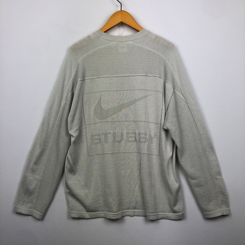 【中古品】【メンズ】 STUSSY ステューシー × NIKE ナイキ 別注 コラボ 24AW U NRG L/S KNIT JERSEY HF3898-072 U NRG ロングスリーブ ニット ジャージ 長袖 トップス 142-250924-KS-08-tei サイズ：L カラー：ミント 万代Net店