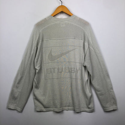 【中古品】【メンズ】 STUSSY ステューシー × NIKE ナイキ 別注 コラボ 24AW U NRG L/S KNIT JERSEY HF3898-072 U NRG ロングスリーブ ニット ジャージ 長袖 トップス 142-250924-KS-08-tei サイズ：L カラー：ミント 万代Net店