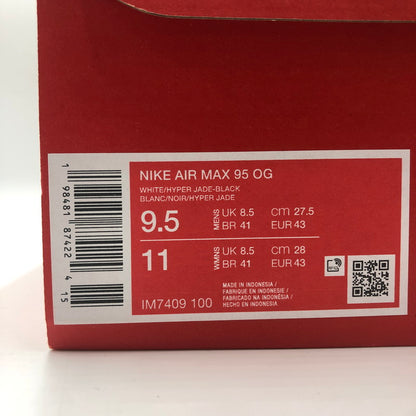 【中古品】【メンズ】 NIKE ナイキ AIR MAX 95 OG IM7409-100 エアマックス 95 オリジナル スニーカー 靴 160-251217-ks-05-tei カラー：WHITE/HYPER JADE-BLACK 万代Net店
