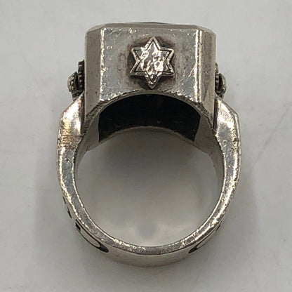 【中古品】【メンズ】 ROYAL ORDER ロイヤルオーダー GOD SQUARE w/CRYSTAL RING ゴッド スクエア クリスタル リング アクセサリー 指輪 192-251106-ts-27-tei カラー：シルバー 15号 万代Net店