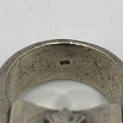 【中古品】【メンズ】 ROYAL ORDER ロイヤルオーダー GOD SQUARE w/CRYSTAL RING ゴッド スクエア クリスタル リング アクセサリー 指輪 192-251106-ts-27-tei カラー：シルバー 15号 万代Net店