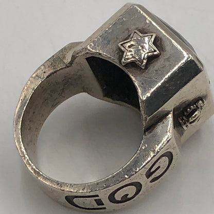 【中古品】【メンズ】 ROYAL ORDER ロイヤルオーダー GOD SQUARE w/CRYSTAL RING ゴッド スクエア クリスタル リング アクセサリー 指輪 192-251106-ts-27-tei カラー：シルバー 15号 万代Net店