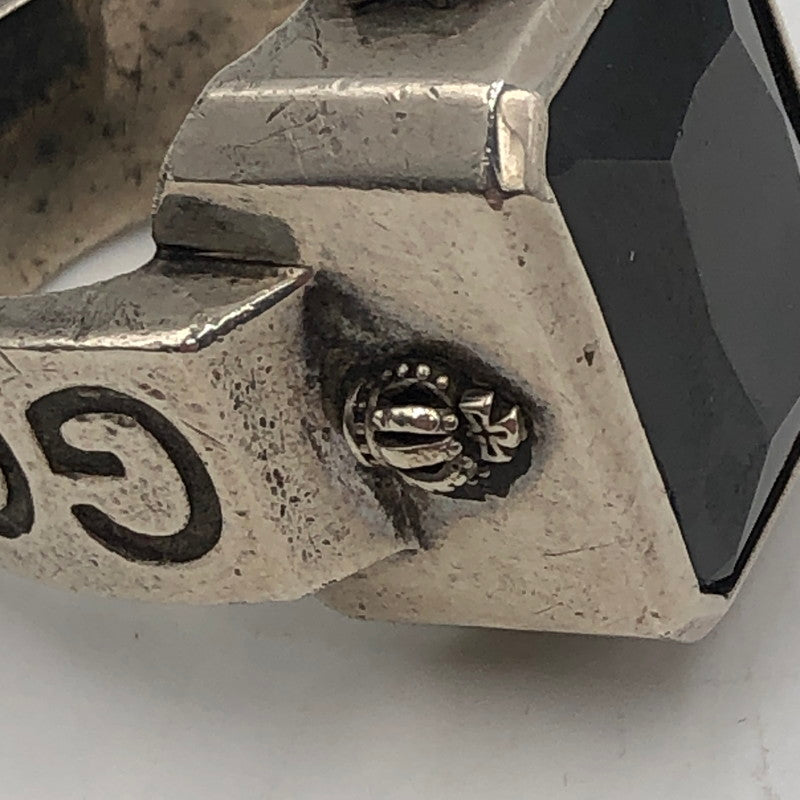【中古品】【メンズ】 ROYAL ORDER ロイヤルオーダー GOD SQUARE w/CRYSTAL RING ゴッド スクエア クリスタル リング アクセサリー 指輪 192-251106-ts-27-tei カラー：シルバー 15号 万代Net店