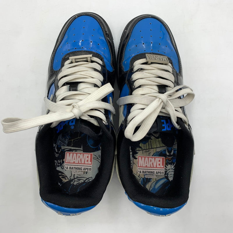 【中古品】【メンズ】 A BATHING APE アベイシングエイプ × MARVEL マーベル 別注 コラボ VENOM SNEAKERS OZX SH M191917 ヴェノム スニーカー 靴 シューズ 162-260129-ko-01-tei サイズ：26cm カラー：ブルー 万代Net店