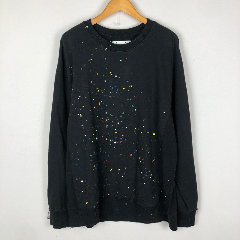 【中古品】【メンズ】 MIYAGI HIDETAKA ミヤギヒデタカ PAINT SWEAT SHIRT ペイント スウェット シャツ 長袖 トップス トレーナー 140-251015-yo-19-fuzh サイズ：2 カラー：ブラック 万代Net店