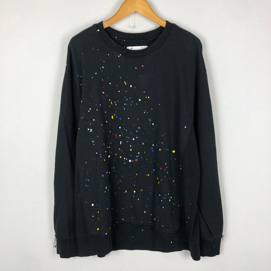 【中古品】【メンズ】 MIYAGI HIDETAKA ミヤギヒデタカ PAINT SWEAT SHIRT ペイント スウェット シャツ 長袖 トップス トレーナー 140-251015-yo-19-fuzh サイズ：2 カラー：ブラック 万代Net店