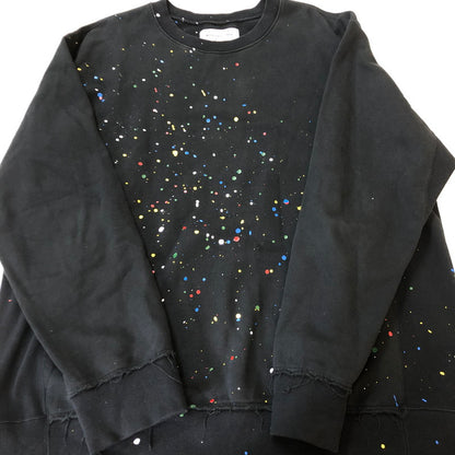 【中古品】【メンズ】 MIYAGI HIDETAKA ミヤギヒデタカ PAINT SWEAT SHIRT ペイント スウェット シャツ 長袖 トップス トレーナー 140-251015-yo-19-fuzh サイズ：2 カラー：ブラック 万代Net店