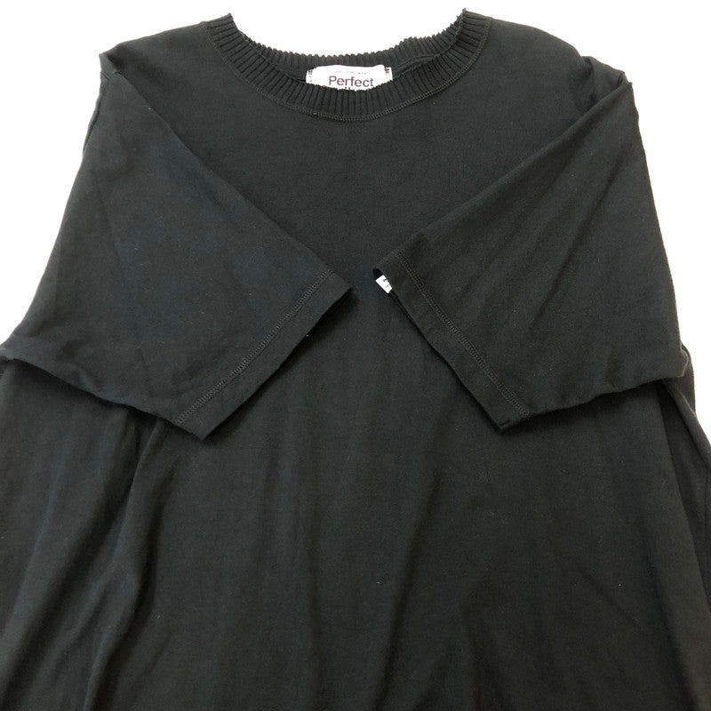 【中古品】【メンズ】 Perfect ribs パーフェクトリブス S/S KNIT TEE ショートスリーブ ニット Tシャツ トップス 半袖 140-251012-ts-01-fuz サイズ：XXL カラー：ブラック 万代Net店