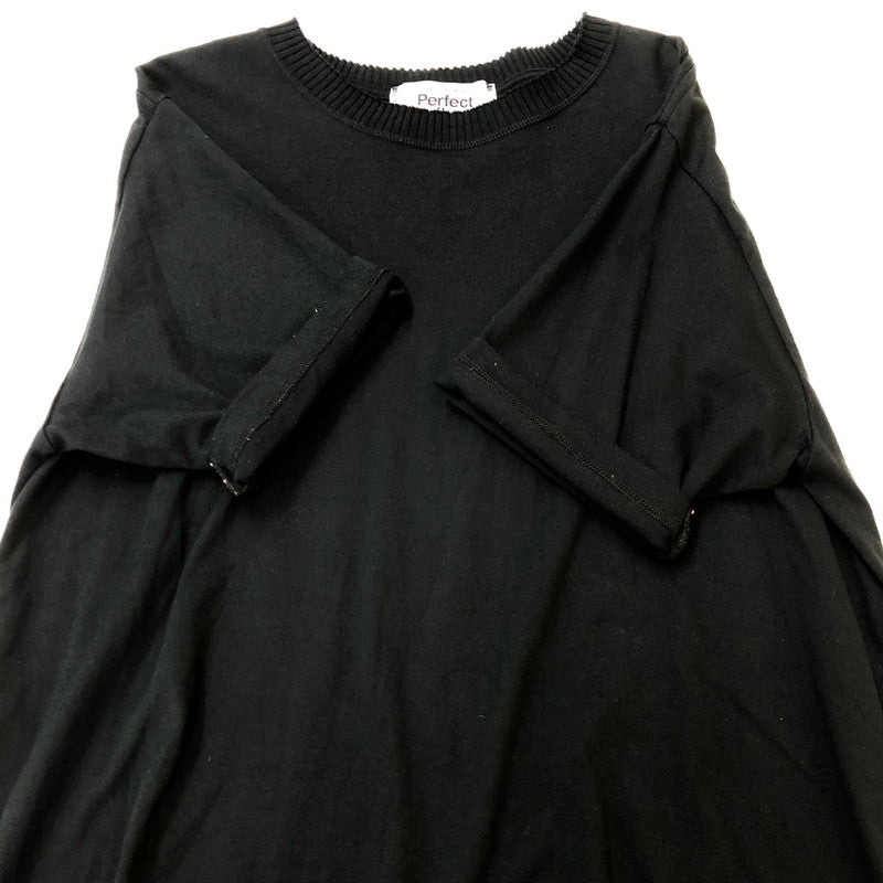 【中古品】【メンズ】 Perfect ribs パーフェクトリブス S/S KNIT TEE ショートスリーブ ニット Tシャツ トップス 半袖 140-251012-ts-01-fuz サイズ：XXL カラー：ブラック 万代Net店