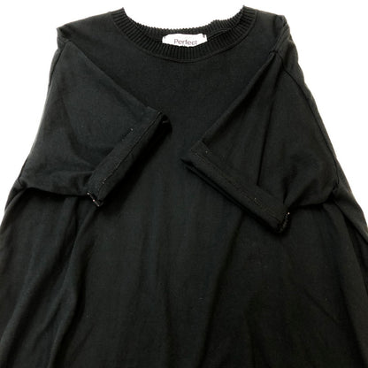 【中古品】【メンズ】 Perfect ribs パーフェクトリブス S/S KNIT TEE ショートスリーブ ニット Tシャツ トップス 半袖 140-251012-ts-01-fuz サイズ：XXL カラー：ブラック 万代Net店