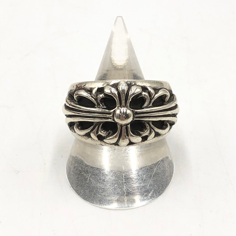 【中古品】【メンズ】 CHROME HEARTS クロムハーツ FLRL CRS フローラル クロス リング シルバー アクセサリー 指輪 190-251015-ks-01-tei カラー：シルバー 17.5号 万代Net店