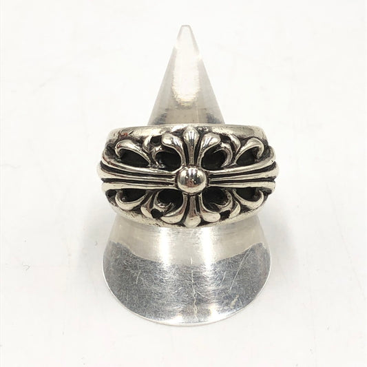 【中古品】【メンズ】 CHROME HEARTS クロムハーツ FLRL CRS フローラル クロス リング シルバー アクセサリー 指輪 190-251015-ks-01-tei カラー：シルバー 17.5号 万代Net店