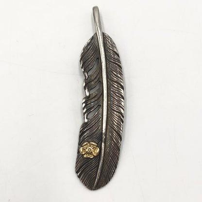 【中古品】【メンズ】 TADY＆KING タディアンドキング SVフェザーGPローズ L サイズ tkgh-045 左向き アクセサリー ペンダントトップ ネイティブジュエリー 191-251003-ks-01-fuz カラー：シルバー 万代Net店
