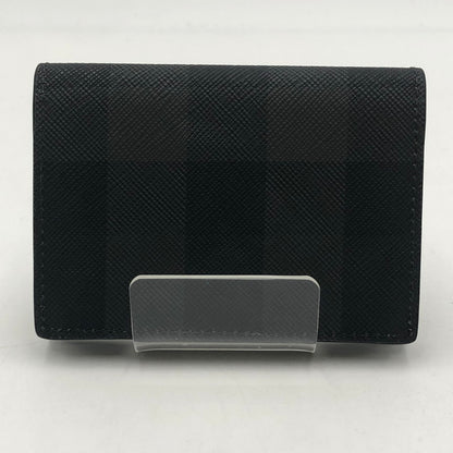 【中古品】【メンズ/レディース】 BURBERRY バーバリー CHECK FOLDING CARD CASE 80702041 チェック フォールデイング カードケース 財布 181-251220-yy-08-tei カラー：チャコール 万代Net店