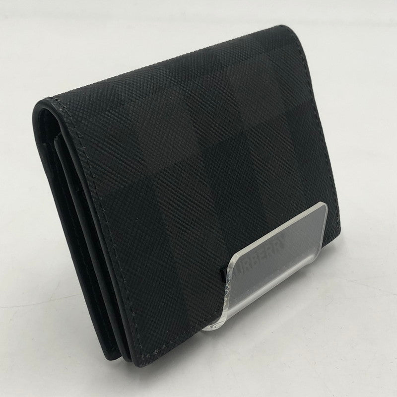 【中古品】【メンズ/レディース】 BURBERRY バーバリー CHECK FOLDING CARD CASE 80702041 チェック フォールデイング カードケース 財布 181-251220-yy-08-tei カラー：チャコール 万代Net店