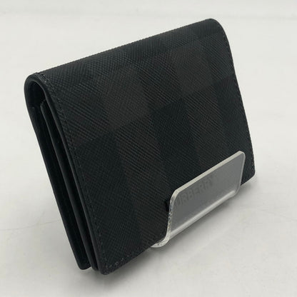 【中古品】【メンズ/レディース】 BURBERRY バーバリー CHECK FOLDING CARD CASE 80702041 チェック フォールデイング カードケース 財布 181-251220-yy-08-tei カラー：チャコール 万代Net店