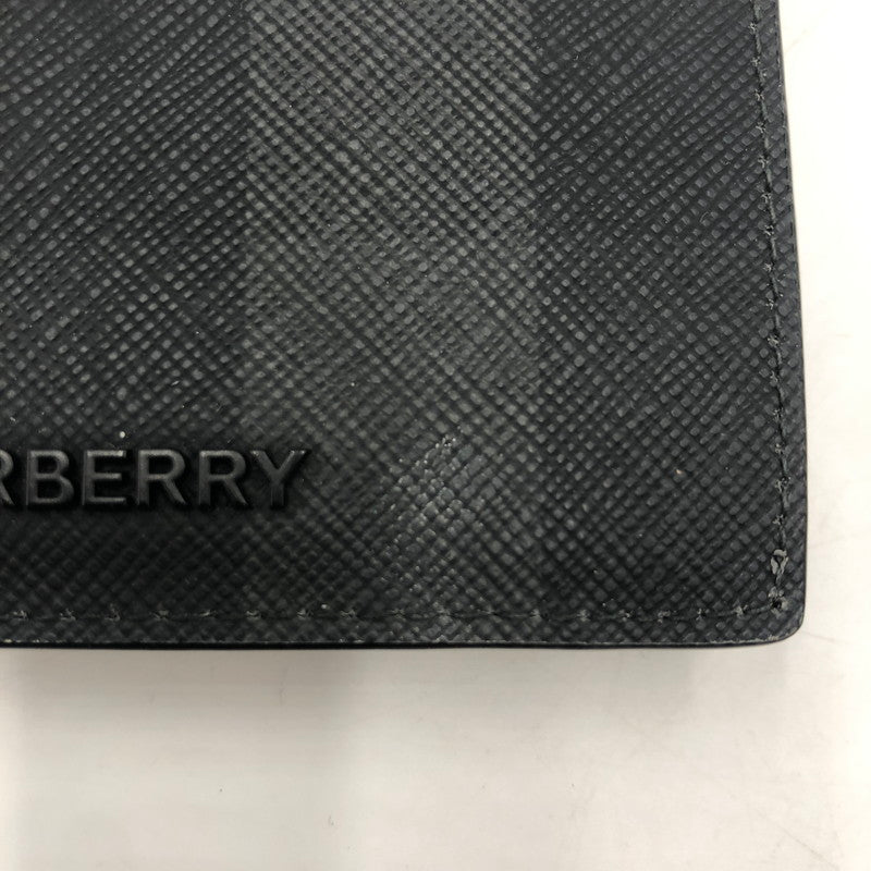 【中古品】【メンズ/レディース】 BURBERRY バーバリー CHECK FOLDING CARD CASE 80702041 チェック フォールデイング カードケース 財布 181-251220-yy-08-tei カラー：チャコール 万代Net店
