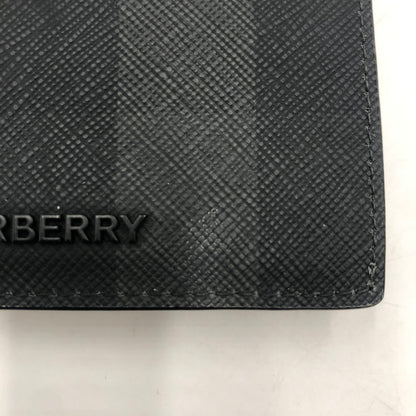 【中古品】【メンズ/レディース】 BURBERRY バーバリー CHECK FOLDING CARD CASE 80702041 チェック フォールデイング カードケース 財布 181-251220-yy-08-tei カラー：チャコール 万代Net店