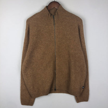 【中古品】【メンズ】 STUSSY ステューシー 24AW FULL ZIP BRUSHED MERINO SWEATER 117248 フルジップ ブラッシュメリノ セーター 長袖 トップス 142-251002-ks-15-fuz サイズ：S カラー：キャメル 万代Net店
