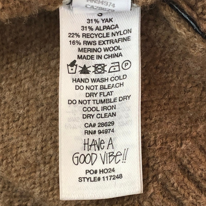 【中古品】【メンズ】 STUSSY ステューシー 24AW FULL ZIP BRUSHED MERINO SWEATER 117248 フルジップ ブラッシュメリノ セーター 長袖 トップス 142-251002-ks-15-fuz サイズ：S カラー：キャメル 万代Net店