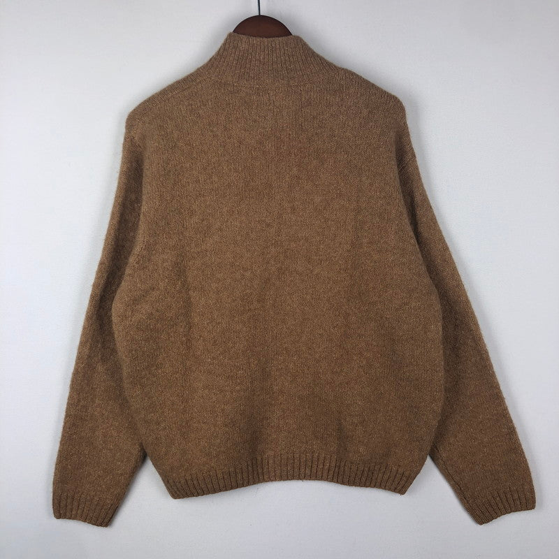 【中古品】【メンズ】 STUSSY ステューシー 24AW FULL ZIP BRUSHED MERINO SWEATER 117248 フルジップ ブラッシュメリノ セーター 長袖 トップス 142-251002-ks-15-fuz サイズ：S カラー：キャメル 万代Net店
