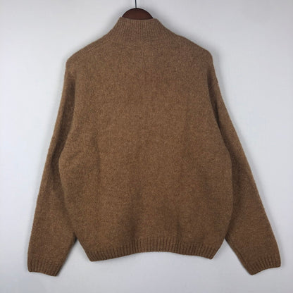 【中古品】【メンズ】 STUSSY ステューシー 24AW FULL ZIP BRUSHED MERINO SWEATER 117248 フルジップ ブラッシュメリノ セーター 長袖 トップス 142-251002-ks-15-fuz サイズ：S カラー：キャメル 万代Net店