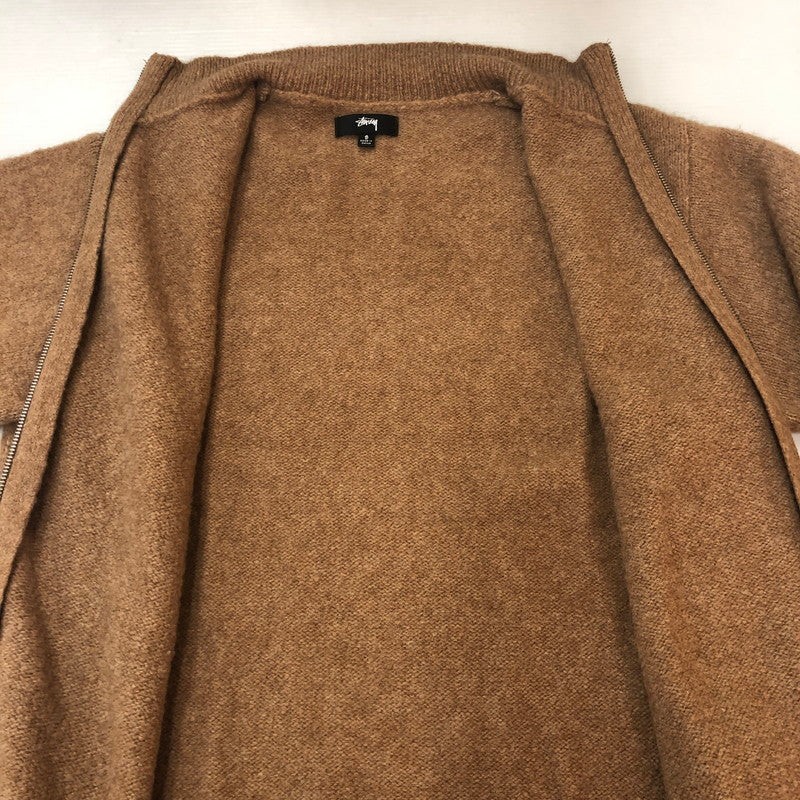 【中古品】【メンズ】 STUSSY ステューシー 24AW FULL ZIP BRUSHED MERINO SWEATER 117248 フルジップ ブラッシュメリノ セーター 長袖 トップス 142-251002-ks-15-fuz サイズ：S カラー：キャメル 万代Net店