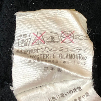 【中古品】【レディース】 HYSTERIC GLAMOUR ヒステリックグラマー FULLZIP STANDCOLLAR JACKET 2CJ-3120 フルジップ スタンドカラー ジャケット ライトアウター 刺繍 168-251126-ks-25-tei サイズ：F カラー：ブラック 万代Net店