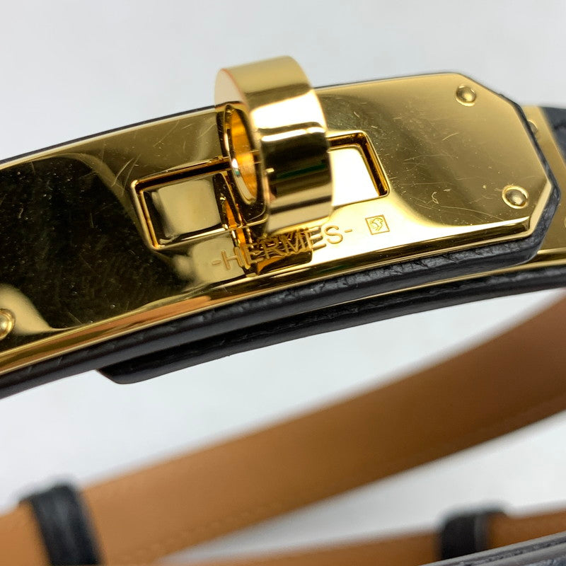 【中古品】【メンズ】 HERMES エルメス ケリーベルト PM B刻印 BLACK ※箱、証明書付き ※指紋跡・スレキズ・箱傷みあり 182-260822-io-09-fuzh 万代Net店