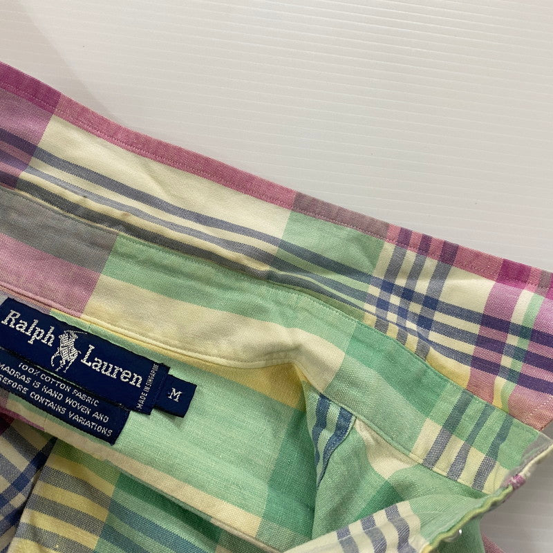 【現状渡し品】【メンズ】 RALPH LAUREN ラルフローレン 90's MADRAS CHECK BD L/S SHIRT 90年代 マドラス チェック ボタンダウン ロングスリーブ シャツ 長袖 トップス 145-250930-yo-13-tei サイズ：M カラー：マルチ 万代Net店