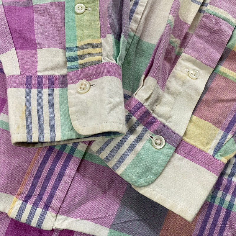 【現状渡し品】【メンズ】 RALPH LAUREN ラルフローレン 90's MADRAS CHECK BD L/S SHIRT 90年代 マドラス チェック ボタンダウン ロングスリーブ シャツ 長袖 トップス 145-250930-yo-13-tei サイズ：M カラー：マルチ 万代Net店