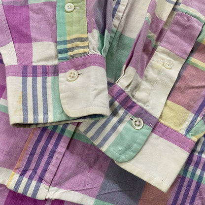 【現状渡し品】【メンズ】 RALPH LAUREN ラルフローレン 90's MADRAS CHECK BD L/S SHIRT 90年代 マドラス チェック ボタンダウン ロングスリーブ シャツ 長袖 トップス 145-250930-yo-13-tei サイズ：M カラー：マルチ 万代Net店
