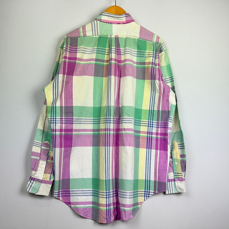 【現状渡し品】【メンズ】 RALPH LAUREN ラルフローレン 90's MADRAS CHECK BD L/S SHIRT 90年代 マドラス チェック ボタンダウン ロングスリーブ シャツ 長袖 トップス 145-250930-yo-13-tei サイズ：M カラー：マルチ 万代Net店