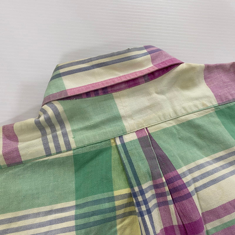 【現状渡し品】【メンズ】 RALPH LAUREN ラルフローレン 90's MADRAS CHECK BD L/S SHIRT 90年代 マドラス チェック ボタンダウン ロングスリーブ シャツ 長袖 トップス 145-250930-yo-13-tei サイズ：M カラー：マルチ 万代Net店