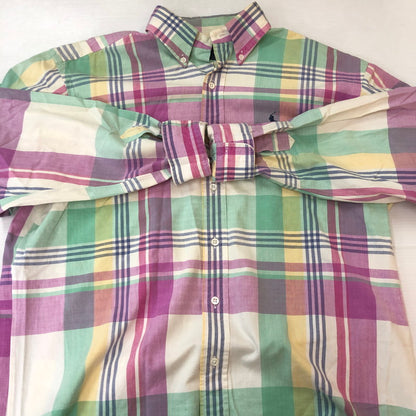 【現状渡し品】【メンズ】 RALPH LAUREN ラルフローレン 90's MADRAS CHECK BD L/S SHIRT 90年代 マドラス チェック ボタンダウン ロングスリーブ シャツ 長袖 トップス 145-250930-yo-13-tei サイズ：M カラー：マルチ 万代Net店