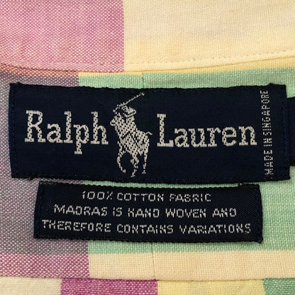 【現状渡し品】【メンズ】 RALPH LAUREN ラルフローレン 90's MADRAS CHECK BD L/S SHIRT 90年代 マドラス チェック ボタンダウン ロングスリーブ シャツ 長袖 トップス 145-250930-yo-13-tei サイズ：M カラー：マルチ 万代Net店